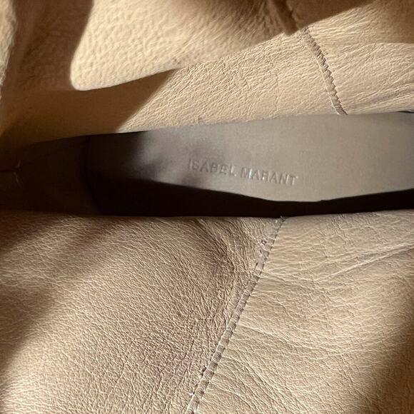 Isabel Marant Lafkee Shearling‑Lined Leather Wedge Boots, Size 40 - Picture 9 of 12